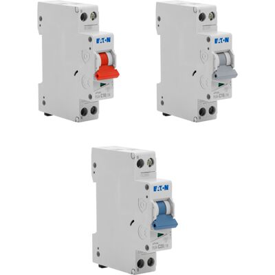Lot De 6 Disjoncteurs Modulaires Ph+n – 2×10a, 2×16a, 2×20a – Courbe C – 4,5 Ka - Eaton - Publicité Lot De 6 Disjoncteurs Modulaires Ph+n – 2×10a, 2×16a, 2×20a – Courbe C – 4,5 Ka - Eaton - Publicité