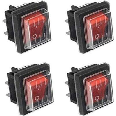 ABYSSE 4pcs Interrupteur À Bascule Interrupteur À Bascule Lumière Rouge On/off Avec Couvercle Étanche Largement Utilisé Dans Divers Types D'Appareils Électriques - Publicité ABYSSE 4pcs Interrupteur À Bascule Interrupteur À Bascule Lumière Rouge On/off Avec Couvercle Étanche Largement Utilisé Dans Divers Types D'Appareils Électriques - Publicité