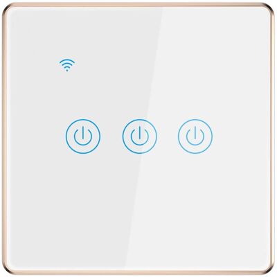OEM Interrupteur Lumineux Intelligent 3 Gang, Étanche Avec Cadre Aluminium Doré, Commande Vocale Et Sans Fil, Idéal Pour Hôtel Et Bureau - Publicité OEM Interrupteur Lumineux Intelligent 3 Gang, Étanche Avec Cadre Aluminium Doré, Commande Vocale Et Sans Fil, Idéal Pour Hôtel Et Bureau - Publicité