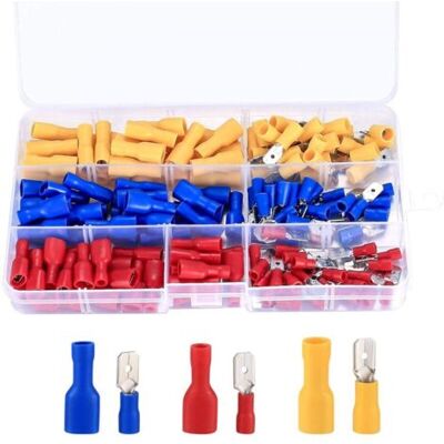OEM Kit De Connecteurs À Sertir Pour Fils - Jinfgerne - 150 Pièces Assorties (rouge, Jaune, Bleu) Avec Cosses Isolées - Publicité OEM Kit De Connecteurs À Sertir Pour Fils - Jinfgerne - 150 Pièces Assorties (rouge, Jaune, Bleu) Avec Cosses Isolées - Publicité