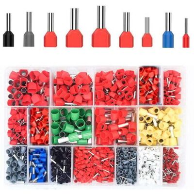 OEM Kit De 1200 Cosses À Sertir - Jinfgerne - Connecteurs Électriques Pré-isolés, Manchons Simples Et Doubles, Idéal Pour Bricolage Et Applications Professionnelles - Publicité OEM Kit De 1200 Cosses À Sertir - Jinfgerne - Connecteurs Électriques Pré-isolés, Manchons Simples Et Doubles, Idéal Pour Bricolage Et Applications Professionnelles - Publicité