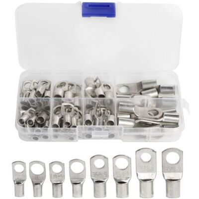 ABYSSE Cosse Électrique 60 Pcs Cosses Électrique Trou Boulon En Cuivre Étamé Anneau À Sertir Bornes Pour Câble De 6m㎡ 8m㎡ 10m㎡ 16m㎡ 25m㎡- - Publicité ABYSSE Cosse Électrique 60 Pcs Cosses Électrique Trou Boulon En Cuivre Étamé Anneau À Sertir Bornes Pour Câble De 6m㎡ 8m㎡ 10m㎡ 16m㎡ 25m㎡- - Publicité