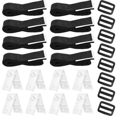 ABYSSE Kit De Fixation Pour Couverture Solaire De Piscine, Kit De Sangles Universel Pour Couverture Solaire De Piscine Enterrée Comprenant 8 Sangles En Nylon, 8 Plaques De Fixation Et 8 Boucles. Publicité ABYSSE Kit De Fixation Pour Couverture Solaire De Piscine, Kit De Sangles Universel Pour Couverture Solaire De Piscine Enterrée Comprenant 8 Sangles En Nylon, 8 Plaques De Fixation Et 8 Boucles. Publicité