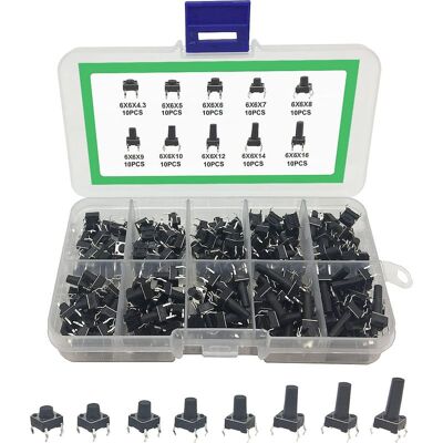 Vision Interrupteurs À Bouton-poussoir Tactile,100pcs Kit Assortiment D'Interrupteurs Tact Switch,4 Broches Interrupteur À Bouton Poussoir Tactile,bouton-poussoir Momentanés À 4 Broches,interrupteur Poussoir - Publicité Vision Interrupteurs À Bouton-poussoir Tactile,100pcs Kit Assortiment D'Interrupteurs Tact Switch,4 Broches Interrupteur À Bouton Poussoir Tactile,bouton-poussoir Momentanés À 4 Broches,interrupteur Poussoir - Publicité