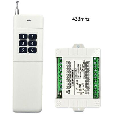 ALLAUVE Système De Commande À Distance Sans Fil Rf 315/433 Mhz Pour Alimentation Cc 12 V, 6 Canaux - 433 Mhz - Publicité ALLAUVE Système De Commande À Distance Sans Fil Rf 315/433 Mhz Pour Alimentation Cc 12 V, 6 Canaux - 433 Mhz - Publicité