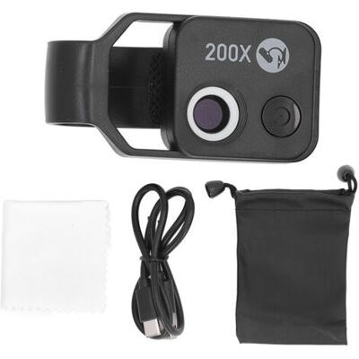 ABYSSE Microscope Portable Pour Téléphone 200x, Noir, Rechargeable Par Usb, Batterie 110 Mah Avec Filtre Cpl, Loupe Pour L'Observation En Sciences Biologiques - Publicité ABYSSE Microscope Portable Pour Téléphone 200x, Noir, Rechargeable Par Usb, Batterie 110 Mah Avec Filtre Cpl, Loupe Pour L'Observation En Sciences Biologiques - Publicité