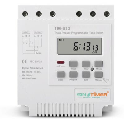 OEM Tm-613 Relais Temporisé Programmable 380v / 50-60hz 16a Relais Hebdomadaire Commutateur De Minuterie De Puissance Interrupteur De Minuterie Triphasé Horloge Numérique Intelligente - Publicité OEM Tm-613 Relais Temporisé Programmable 380v / 50-60hz 16a Relais Hebdomadaire Commutateur De Minuterie De Puissance Interrupteur De Minuterie Triphasé Horloge Numérique Intelligente - Publicité