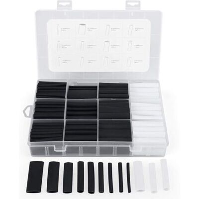 ABYSSE 300pcs Gaine Thermorétractable Avec Colle Ratio 3:1 Tube Thermorétractable 7 Tailles, 2 Couleur (noir, Blanc) - Publicité ABYSSE 300pcs Gaine Thermorétractable Avec Colle Ratio 3:1 Tube Thermorétractable 7 Tailles, 2 Couleur (noir, Blanc) - Publicité