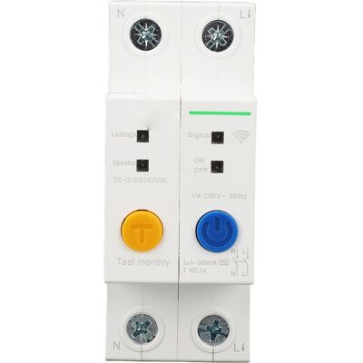 LBVIE Disjoncteur 2p Ac230v Wifi Avec Télécommande, Temporisation Et Surveillance En Temps Réel, Montage Sur Rail Din, 16 A - Publicité LBVIE Disjoncteur 2p Ac230v Wifi Avec Télécommande, Temporisation Et Surveillance En Temps Réel, Montage Sur Rail Din, 16 A - Publicité