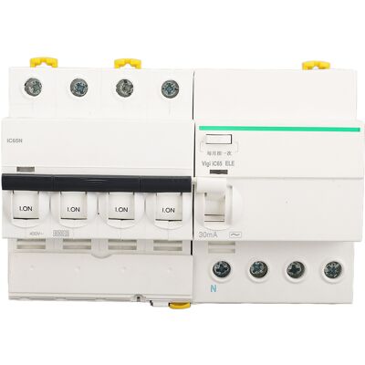 LBVIE Disjoncteur Miniature Pa66 À Enveloppe Ignifugée, 4 Pôles Et Neutre, Avec Protection Contre Les Fuites De Courant, 400 V Ca, 63 A - Publicité LBVIE Disjoncteur Miniature Pa66 À Enveloppe Ignifugée, 4 Pôles Et Neutre, Avec Protection Contre Les Fuites De Courant, 400 V Ca, 63 A - Publicité