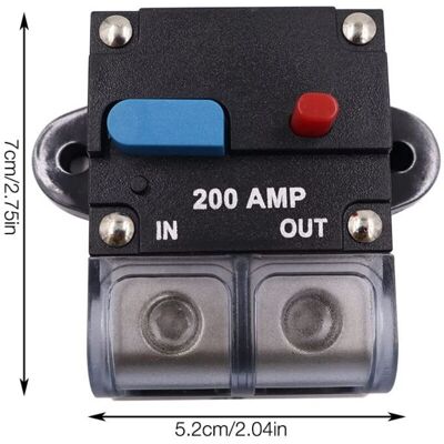 MOXIE Auto Disjoncteur Protection De Voiture 200a, Auto-disjoncteur De Réinitialisation 12-48v Dc Auto Disjoncteur Étanche Avec Commutateur Réinitialisation De Fusible Pour Voiture Bateau Moto Marine - Publicité MOXIE Auto Disjoncteur Protection De Voiture 200a, Auto-disjoncteur De Réinitialisation 12-48v Dc Auto Disjoncteur Étanche Avec Commutateur Réinitialisation De Fusible Pour Voiture Bateau Moto Marine - Publicité