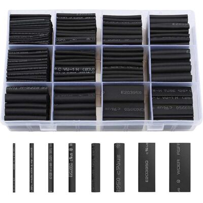 MOXIE Gaine Thermorétractable Noire Tube Thermorétractable Noir 8 Tailles Ratio 2:1 Gaine Thermo Retractable Kit, 650 Pièces - Publicité MOXIE Gaine Thermorétractable Noire Tube Thermorétractable Noir 8 Tailles Ratio 2:1 Gaine Thermo Retractable Kit, 650 Pièces - Publicité