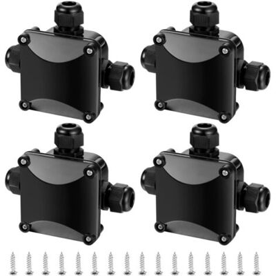 OEM Royaluxe-4 Pièces Boîte De Jonction Ip68, Connecteur Étanche 3 Voies Connecteurs Boîtier Électrique Extérieur, Boite Raccord Electrique Etanche - Ø 5.5mm-10.2mm/noir - Publicité OEM Royaluxe-4 Pièces Boîte De Jonction Ip68, Connecteur Étanche 3 Voies Connecteurs Boîtier Électrique Extérieur, Boite Raccord Electrique Etanche - Ø 5.5mm-10.2mm/noir - Publicité