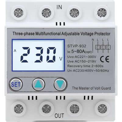 OEM Jeffergarden Protecteur De Tension Réglable Lcd Triphasé Multifonctionnel À Réinitialisation Automatique Stvp-932 230v 400vac (50a)-dou - Publicité OEM Jeffergarden Protecteur De Tension Réglable Lcd Triphasé Multifonctionnel À Réinitialisation Automatique Stvp-932 230v 400vac (50a)-dou - Publicité