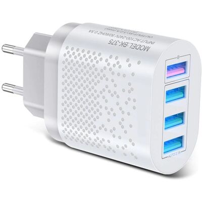 OEM Chargeur Mural Quick Charge 3.0 4 Ports Usb 48 W Koanni La15blanc - Publicité OEM Chargeur Mural Quick Charge 3.0 4 Ports Usb 48 W Koanni La15blanc - Publicité