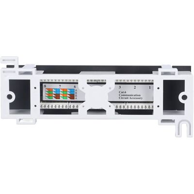 MRTRS Panneau De Brassage 8 Ports Cat6 Pour Montage En Rack 568a/b Rj45, Accessoire Pour Installation - Publicité MRTRS Panneau De Brassage 8 Ports Cat6 Pour Montage En Rack 568a/b Rj45, Accessoire Pour Installation - Publicité
