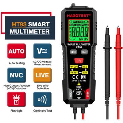 OEM Ht93 Multimètre Numérique Testeur De Tension 2000 Points Voltmètre Ohmmètre À Plage Automatique Mesure Avec Précision La Résistance Ac/dc Avec Test De Fil Sous Tension Ncv-crezuo - Publicité OEM Ht93 Multimètre Numérique Testeur De Tension 2000 Points Voltmètre Ohmmètre À Plage Automatique Mesure Avec Précision La Résistance Ac/dc Avec Test De Fil Sous Tension Ncv-crezuo - Publicité