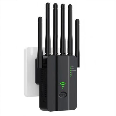 ANGEL CERDA Amplificateur De Signal Wi-fi Mono-bande 2,4 Ghz - 300 Mbps, 6 Antennes - Noir, Intérieur/extérieur - Publicité ANGEL CERDA Amplificateur De Signal Wi-fi Mono-bande 2,4 Ghz - 300 Mbps, 6 Antennes - Noir, Intérieur/extérieur - Publicité