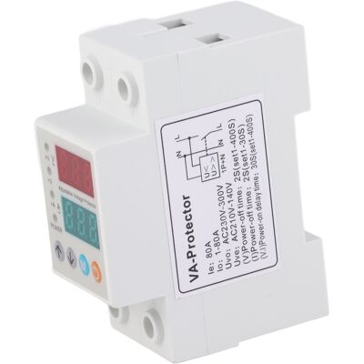 LBVIE Dispositif De Protection Contre Les Surtensions Et Les Sous-tensions, Affichage Numérique, Récupération Automatique, Protection Réglable, Montage Sur Rail Din, 80 A, 2 Pôles, 220 V - Publicité LBVIE Dispositif De Protection Contre Les Surtensions Et Les Sous-tensions, Affichage Numérique, Récupération Automatique, Protection Réglable, Montage Sur Rail Din, 80 A, 2 Pôles, 220 V - Publicité