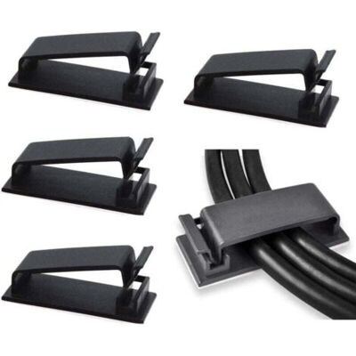 ABYSSE Câble Management, 50pcs Clips De Câble Adhésifs Pour Organiseur De Fils Electriques Pour Câbles Ethernet Et Système De Gestion De Câbles Pour Tv, Pc, Ordinateur Portable, Bureau - Publicité ABYSSE Câble Management, 50pcs Clips De Câble Adhésifs Pour Organiseur De Fils Electriques Pour Câbles Ethernet Et Système De Gestion De Câbles Pour Tv, Pc, Ordinateur Portable, Bureau - Publicité