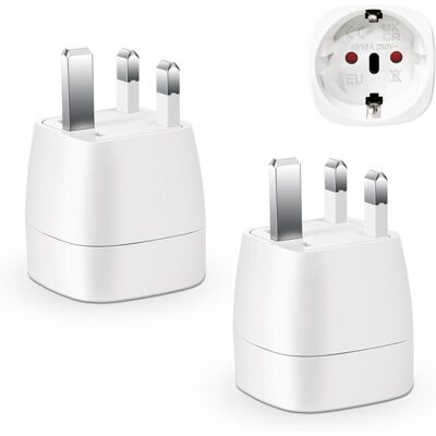 Scotch 2 Pièces Adaptateur Prise Anglaise, Adaptateur De Voyage France Vers Uk, Adaptateur De Prise Pour Irlande, Angleterre, Ecosse, Dubaï, Malte, Adaptateur Type G (blanc) - Publicité Scotch 2 Pièces Adaptateur Prise Anglaise, Adaptateur De Voyage France Vers Uk, Adaptateur De Prise Pour Irlande, Angleterre, Ecosse, Dubaï, Malte, Adaptateur Type G (blanc) - Publicité