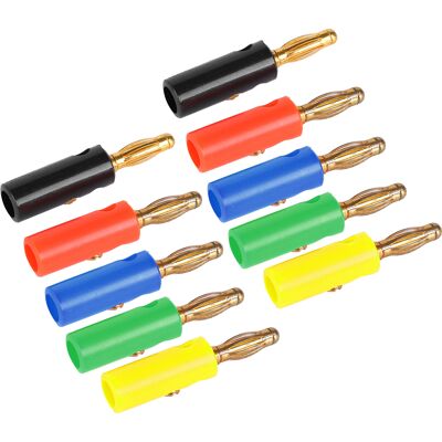 LBVIE Lot De 2 Fiches Bananes U54 4 Mm En Forme De Lanterne, Plaquées Or, Avec Vis De Fixation, Rouge, Noir, Jaune, Vert, Bleu - Publicité LBVIE Lot De 2 Fiches Bananes U54 4 Mm En Forme De Lanterne, Plaquées Or, Avec Vis De Fixation, Rouge, Noir, Jaune, Vert, Bleu - Publicité