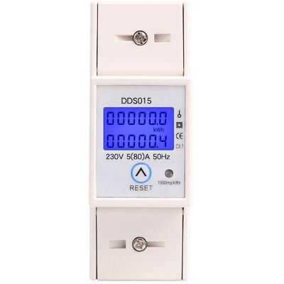 MOXIE Compteur D'Énergie Monophasé 5-80a 230v 50hz Compteur D'Énergie Monophasé De Rétroéclairage Lcd, Compteur Kwh Montage Sur Rail Din Dds015, Mètre Watt Kwh(230v 5-80a 50hz),1pcs - Publicité MOXIE Compteur D'Énergie Monophasé 5-80a 230v 50hz Compteur D'Énergie Monophasé De Rétroéclairage Lcd, Compteur Kwh Montage Sur Rail Din Dds015, Mètre Watt Kwh(230v 5-80a 50hz),1pcs - Publicité
