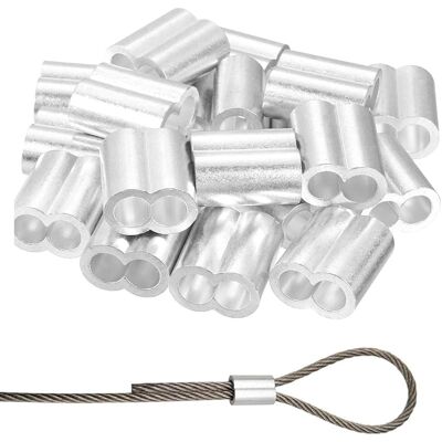 SANS MARQUE Lot De 100 Manchons Aluminium 3mm, Bagues De Sertissage Pour Câbles Acier, Double Embouts Argentés Pour Câbles Aviation Et Marine, Matériel Professionnel Électricien - Publicité SANS MARQUE Lot De 100 Manchons Aluminium 3mm, Bagues De Sertissage Pour Câbles Acier, Double Embouts Argentés Pour Câbles Aviation Et Marine, Matériel Professionnel Électricien - Publicité