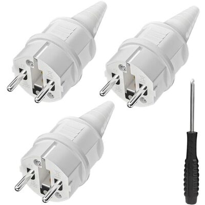 MOXIE 3 Fiches De Contact De Protection Avec Protection Anti-torsion, 250 V (16 A), Résistantes Aux Projections D'Eau Et Longue Durée, Ip44, Blanches. Publicité MOXIE 3 Fiches De Contact De Protection Avec Protection Anti-torsion, 250 V (16 A), Résistantes Aux Projections D'Eau Et Longue Durée, Ip44, Blanches. Publicité