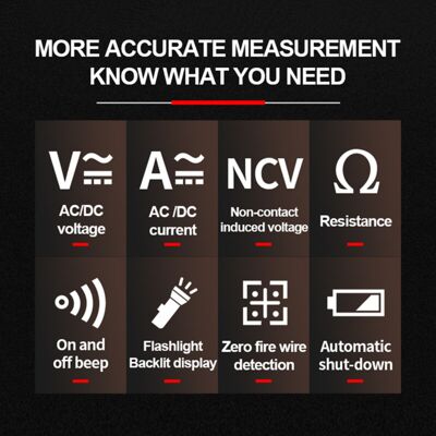 OEM Multimètre Numérique Intelligent 4000 Points Ncv Compteur Testeur Portable Voltmètre Ampèremètre Avec Lampe De Poche Rétro-éclairé Mesure De Tension Et De Résistance De Courant Ac/dc Déte-crezuo - Publicité OEM Multimètre Numérique Intelligent 4000 Points Ncv Compteur Testeur Portable Voltmètre Ampèremètre Avec Lampe De Poche Rétro-éclairé Mesure De Tension Et De Résistance De Courant Ac/dc Déte-crezuo - Publicité
