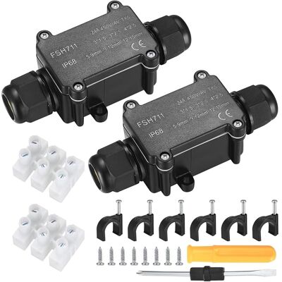 SANS MARQUE 2 Pièces Boîte De Dérivation Étanche Ip68, 2 Voies Boîte De Jonction Électrique Extérieure Imperméable, Presse-étoupes M20 Boîtier Électrique De Câbles 5-9 Mm Et 9-12 Mm - Publicité SANS MARQUE 2 Pièces Boîte De Dérivation Étanche Ip68, 2 Voies Boîte De Jonction Électrique Extérieure Imperméable, Presse-étoupes M20 Boîtier Électrique De Câbles 5-9 Mm Et 9-12 Mm - Publicité