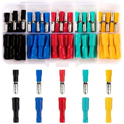 Andiamo Cosses Électriques Isolées 100 Pièces – Connecteurs À Sertir En Cuivre Et Pvc – Plage De Fils Awg 22-16 – Pour Automobile Et Marine - Publicité Andiamo Cosses Électriques Isolées 100 Pièces – Connecteurs À Sertir En Cuivre Et Pvc – Plage De Fils Awg 22-16 – Pour Automobile Et Marine - Publicité