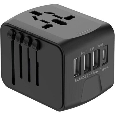 OEM Adaptateur Voyage Universel International Avec 3 Usb Et 1 Type C, 1500w, Prise France Vers Usa Canada Uk Eu Australie Chine Japon-crezuo - Publicité OEM Adaptateur Voyage Universel International Avec 3 Usb Et 1 Type C, 1500w, Prise France Vers Usa Canada Uk Eu Australie Chine Japon-crezuo - Publicité