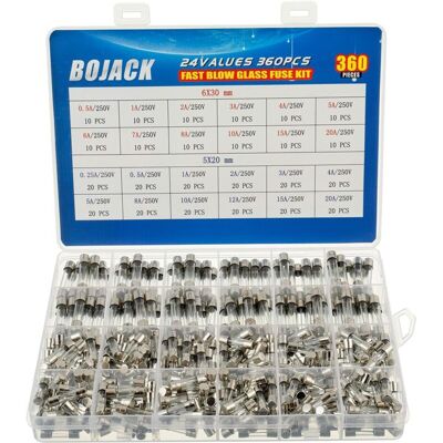 Andiamo 24 Valeurs 360 Pièces Kit D'Assortiment De Fusibles En Verre À Fusion Rapide 250v 5x20mm 6x30mm 0.25 0.5 1 2 3 4 5 6 7 8 10 12 15 20a Emballage Dans Une Boîte En Plastique Transparente - Publicité Andiamo 24 Valeurs 360 Pièces Kit D'Assortiment De Fusibles En Verre À Fusion Rapide 250v 5x20mm 6x30mm 0.25 0.5 1 2 3 4 5 6 7 8 10 12 15 20a Emballage Dans Une Boîte En Plastique Transparente - Publicité