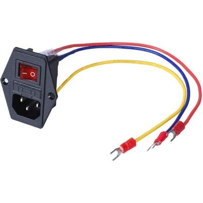 Vision 15a 250v Rocker Switch On/off Power Socket Inlet Module Plug 10a Fuse Switch With 3pcs 18 Awg Wiring 3 Pin Iec320 C14 - Publicité Vision 15a 250v Rocker Switch On/off Power Socket Inlet Module Plug 10a Fuse Switch With 3pcs 18 Awg Wiring 3 Pin Iec320 C14 - Publicité