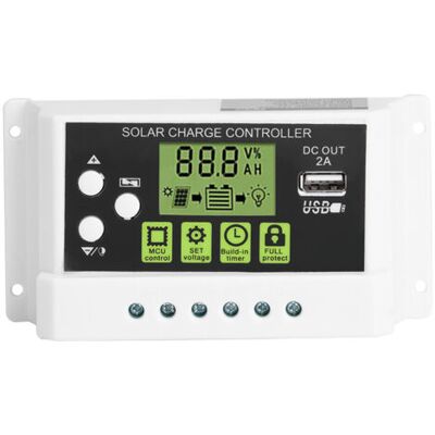ABYSSE Régulateur De Charge Solaire Intelligent Pwm Avec Écran Lcd Et Sortie Usb 12v/24v 10a (kyz-20a) - Publicité ABYSSE Régulateur De Charge Solaire Intelligent Pwm Avec Écran Lcd Et Sortie Usb 12v/24v 10a (kyz-20a) - Publicité
