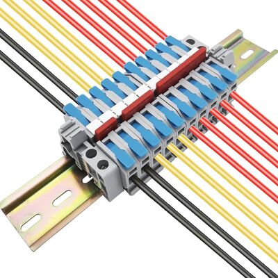 SANS MARQUE Kit De Bornier De Rail Din, 10 Pcs Connecteurs Electriques Rapides (bleu), Avec Bande De Repérage, Module Fixe Et Bande De Connexion (2/3/4/5 Pin) - Publicité SANS MARQUE Kit De Bornier De Rail Din, 10 Pcs Connecteurs Electriques Rapides (bleu), Avec Bande De Repérage, Module Fixe Et Bande De Connexion (2/3/4/5 Pin) - Publicité