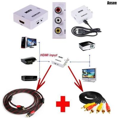 FANGMEDIA Mini Conversion Video Hd Convertisseur Video Hdmi À L'entrée Hdmi Av Câble 3 Rca Audio Video Câble Connectique - Publicité FANGMEDIA Mini Conversion Video Hd Convertisseur Video Hdmi À L'entrée Hdmi Av Câble 3 Rca Audio Video Câble Connectique - Publicité