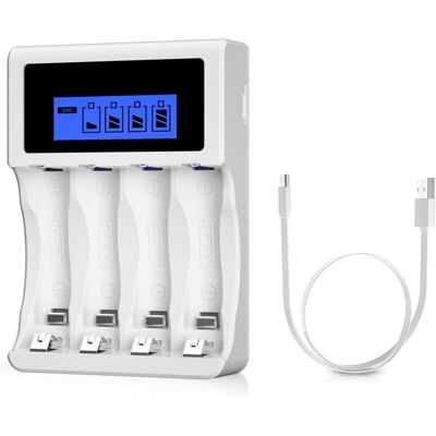 OEM Lcd Chargeur De Piles Rapide, 4 Slots Universel Chargeur De Pour Piles Aa/aaa, Pour 4 Piles Ni-mh/ni-cd(port Usb)-dou - Publicité OEM Lcd Chargeur De Piles Rapide, 4 Slots Universel Chargeur De Pour Piles Aa/aaa, Pour 4 Piles Ni-mh/ni-cd(port Usb)-dou - Publicité