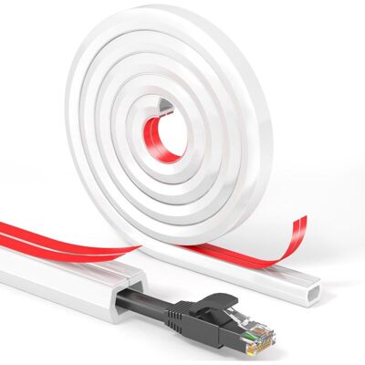 OEM Cache Câble Auto Adhésif Blanc 15mmx2m Conduit Souple Pour Gestion Des Câbles, Installation Murale Facile. Publicité OEM Cache Câble Auto Adhésif Blanc 15mmx2m Conduit Souple Pour Gestion Des Câbles, Installation Murale Facile. Publicité