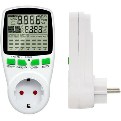MOXIE Wattmètre 230 V/16 A- Compteur De Consommation Électrique - Prise Contrôle Cout Consommation Electrique - Prise Compteur D'Énergie Avec Grand Ecran Lcd - Publicité MOXIE Wattmètre 230 V/16 A- Compteur De Consommation Électrique - Prise Contrôle Cout Consommation Electrique - Prise Compteur D'Énergie Avec Grand Ecran Lcd - Publicité
