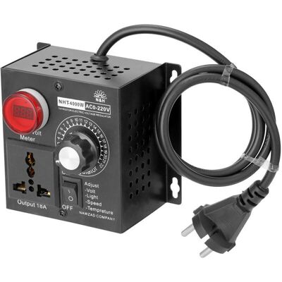 SANS MARQUE Ac 220v 4000w Contrôl De Tension Variable Compact Gradat Réglable De Tension De Lumière De Température De Vitesse Portable - Publicité SANS MARQUE Ac 220v 4000w Contrôl De Tension Variable Compact Gradat Réglable De Tension De Lumière De Température De Vitesse Portable - Publicité