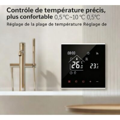 OEM Thermostat De Chauffage Au Sol Électrique Noir M4a - Contrôle Via App & Voix (alexa, Google Home, Yandex Alice), 16a 3200w, Tension Ac220v, Protection Ip20 - Chauffage Intelligent Pour Maison Connecté - Publicité OEM Thermostat De Chauffage Au Sol Électrique Noir M4a - Contrôle Via App & Voix (alexa, Google Home, Yandex Alice), 16a 3200w, Tension Ac220v, Protection Ip20 - Chauffage Intelligent Pour Maison Connecté - Publicité