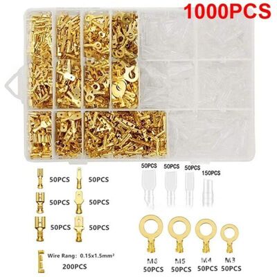 Scotch 1000pcs Connecteur Mâle Femelle À Cosse À Sertir Bornier Isolé 2,8 4,8 6,3 Mm Or, - Publicité Scotch 1000pcs Connecteur Mâle Femelle À Cosse À Sertir Bornier Isolé 2,8 4,8 6,3 Mm Or, - Publicité