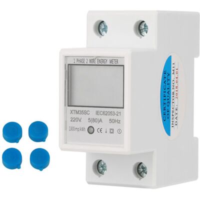 ABYSSE Compteur Électrique Électronique 220 V 5 (80) A Monophasé 2 Fils 2p Sur Rail Din - Publicité ABYSSE Compteur Électrique Électronique 220 V 5 (80) A Monophasé 2 Fils 2p Sur Rail Din - Publicité