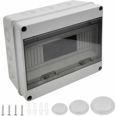TRYWISE Boîtier Électrique Étanche Extérieur Ip65, 12 Modules, Boîtier De Distribution En Plastique Abs Résistant Aux Intempéries, Pour Installation Murale Ou Encastrée – 250 X 195 X 110 Mm - Publicité TRYWISE Boîtier Électrique Étanche Extérieur Ip65, 12 Modules, Boîtier De Distribution En Plastique Abs Résistant Aux Intempéries, Pour Installation Murale Ou Encastrée – 250 X 195 X 110 Mm - Publicité