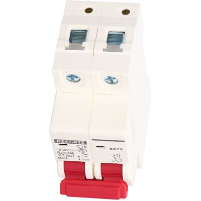 MRTRS Disjoncteur Bipolaire Basse Tension, Pouvoir De Coupure De 6000 A, Montage Sur Rail Din, 16 A Cc 1000 V - Publicité MRTRS Disjoncteur Bipolaire Basse Tension, Pouvoir De Coupure De 6000 A, Montage Sur Rail Din, 16 A Cc 1000 V - Publicité