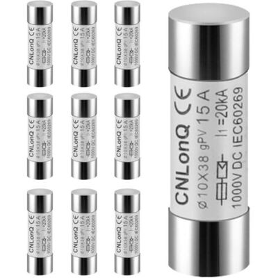 Bunthaus Fusible Photovoltaïque Dc1000v (15a) - Lot De 10 Fusibles Solaires Type Gpv, Protection Pour Systèmes Solaire Pv 10x38mm - Publicité Bunthaus Fusible Photovoltaïque Dc1000v (15a) - Lot De 10 Fusibles Solaires Type Gpv, Protection Pour Systèmes Solaire Pv 10x38mm - Publicité