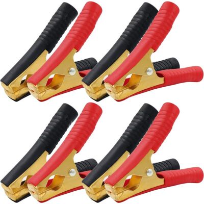 Vision Jeu De 8 Pinces Crocodiles En Cuivre, 100 A, Pour Batteries De Voiture, Pour Chargeurs De Batterie De Voiture (90 Mm, Rouge + Noir) - Publicité Vision Jeu De 8 Pinces Crocodiles En Cuivre, 100 A, Pour Batteries De Voiture, Pour Chargeurs De Batterie De Voiture (90 Mm, Rouge + Noir) - Publicité