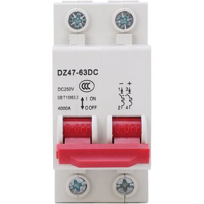LBVIE Disjoncteur Bipolaire Photovoltaïque Pv Dc 250 V, Pouvoir De Coupure 4000 A Pour Usage Domestique Ou Bureau, 50 A - Publicité LBVIE Disjoncteur Bipolaire Photovoltaïque Pv Dc 250 V, Pouvoir De Coupure 4000 A Pour Usage Domestique Ou Bureau, 50 A - Publicité